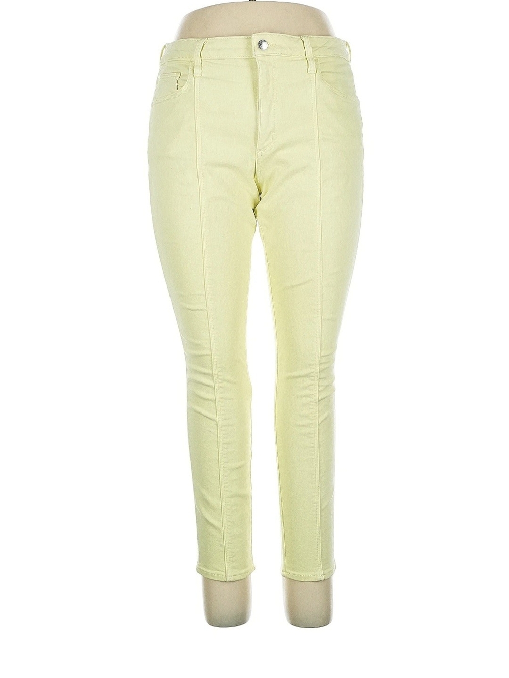 Universal Thread Retro Pastel Yellow Front Seam High Rise Skinny Jeans Size 14